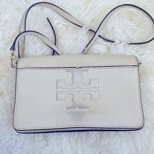 White leather crossbody Tory Burch bag